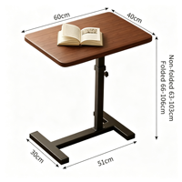 Bureau pour ordinateur portable réglable en hauteur et mobile à 360° °   Table d'étude pliable et rotative pour le bureau à domicile
