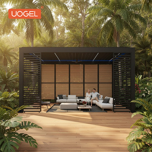 Pergola Moderna Manuale in Alluminio UOGEL con Lamelle, Antivento e <span class=keywords><strong>Ombreggiante</strong></span>, Eco-Friendly, Verniciata a Polvere, Colore Personalizzabile, per Patio di Villa sulla Spiaggia - Product Image 3