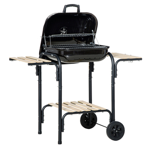 商業ポータブルキャンプガーデン屋外バーベキュー喫煙者トロリー木炭バーベキューグリルテーブル付き - Product Image 4