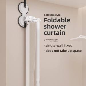 Support mural pliable en métal CF pour gobelets, <span class=keywords><strong>sans</strong></span> perçage, 90 unités °   Tringles de <span class=keywords><strong>rideau</strong></span> de douche pliables pour coin de salle de bain - Product Image 2