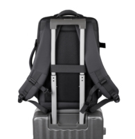 Sac à dos de voyage professionnel extensible pour hommes, tissu résistant à l'eau, port de charge USB, compartiment pour ordinateur portable, sangle de bagage, bicolore