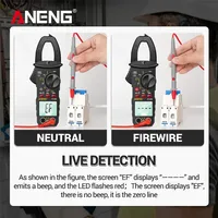 Multimètre à pince numérique ANENG ST180, 4000 comptes, testeur de tension AC/DC avec détection de fil sous tension NCV et batterie rechargeable.