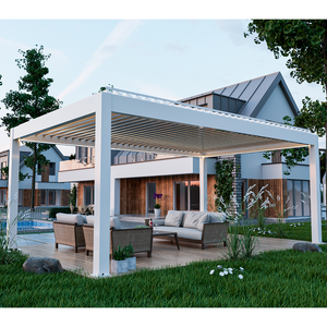 China Foshan Hanrui Personalizable Barato Jardín Materiales <span class=keywords><strong>de</strong></span> construcción Metal Estructura <span class=keywords><strong>de</strong></span> <span class=keywords><strong>hierro</strong></span> forjado Perfil Gazebo Pérgola - Product Image 6