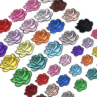 Applique décorative brodée en tissu tissé en forme de rose avec motif perforé pour vêtements, pantalons, vestes et denim