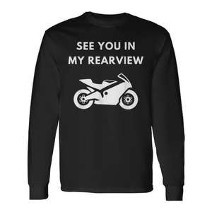 Nos vemos en mi camiseta de manga larga con diseño de motocicleta en el espejo retrovisor - Product Image 1