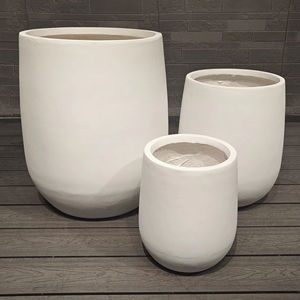 Kit de pot de fleurs en fibre de verre gris personnalisable, très demandé, écologique et durable, pour usage intérieur/extérieur, idéal pour les applications domestiques et de jardinage. - Product Image 1