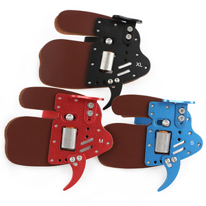 Tiro con l'arco protezione per le dita strato superiore pelle bovina + alluminio S/M/L/XL per ricurvo/tradizione tiro con l'arco caccia protezione per le dita - Product Image 1