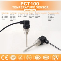 Capteur de température WTsensor Pt100 Pt1000 RTD, grade A, -50~650°C, IP65, SS304, sonde de 8 mm, personnalisable avec montage fileté M20x1.5