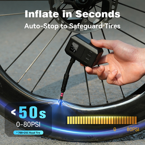 Mini pompe à air pour vélo, gonflage rapide, portable, <span class=keywords><strong>petite</strong></span> pompe électrique pour valves Presta et Schrader - Product Image 4