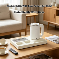 Bouilloire électrique 1L 1350W à ébullition rapide avec couvercle intérieur en acier, conception facile à nettoyer, idéale pour les chambres d'hôtel