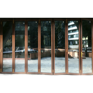 Portes pliantes en alliage d'aluminium résistantes aux ouragans, double vitrage, rupture <span class=keywords><strong>de</strong></span> pont thermique, insonorisation, pour hôpitaux, écoles, usage extérieur - Product Image 3