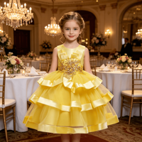 Robe en tulle pour enfants, robe de soirée sans manches, tenue de fête d'anniversaire pour bébé fille, robe de demoiselle d'honneur pour mariage, robe de princesse pour enfants