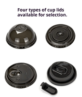 Gobelets en plastique jetables personnalisés en PET de 420 ml en forme de U pour café noir, jus, boba, thé aux bulles, avec couvercles