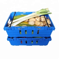 Bassin de Transport ventilé en plastique, 3 pièces, boîte de déplacement, caisse pour fruits et légumes, conteneur de recyclage