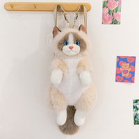 Sac à dos en peluche chat avec son simulé, adorable sac à dos chat, jouet en peluche pour garçon, cadeau pour enfant