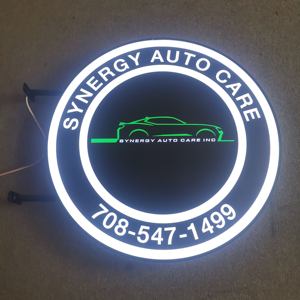 Boîte à lumière ronde de publicité de signe de LED d'acier inoxydable personnalisée par police de longue durée de double face <span class=keywords><strong>creuse</strong></span> - Product Image 5