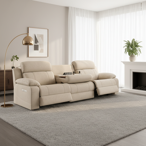 Moderno Conjunto de Sofá Reclinable de Tela de <span class=keywords><strong>Tres</strong></span> Plazas con Funciones Multifuncionales para Sala de Estar, Hotel, Centro Comercial y Villa - Product Image 1