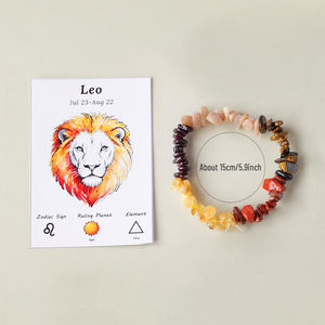 Venta al por mayor de piedras preciosas naturales, 12 signos del zodiaco, Chips de cristal, pulseras, horóscopo, joyería curativa, regalos para mujeres y hombres - Product Image 3