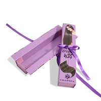 Boîte d'emballage de perruque de luxe avec ruban fermeture magnétique Extension de cheveux emballage de boîte-cadeau en carton rigide