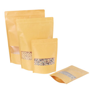 Tùy chỉnh 12*20 + 4cm Ziplock cổ nâu kraft giấy miếng vải hình tam giác túi với cửa sổ Pet CPP Nhựa nhiệt con dấu xử lý thức ăn vật nuôi bao bì - Product Image 4