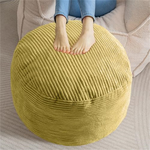 Repose-pieds <span class=keywords><strong>pouf</strong></span> <span class=keywords><strong>rond</strong></span> Offre Spéciale avec velours côtelé rembourré pour repose-pieds avec <span class=keywords><strong>coussin</strong></span> <span class=keywords><strong>de</strong></span> remplissage en mousse déchiquetée pour salon chambre - Product Image 6