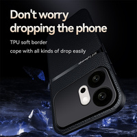 Étui de téléphone antichoc robuste en TPU+PC pour Honor 600 Pro/600 Lite, coque arrière en cuir premium avec grip antidérapant