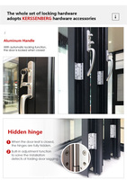 Portes pliantes en aluminium Double verre, Patio personnalisé, accordéon, portes pliantes à vendre