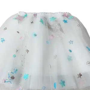 2021 Summer Tutu Girls Net Skirt Festival Stage Sexy Bouffant Skirt Stars Printed Children Skirt