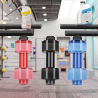 Bouteille d'eau écologique de 550 ml grande capacité, en forme d'haltère, avec couvercle shaker pour boire directement, idéale pour la gym, le sport, les voyages, portable