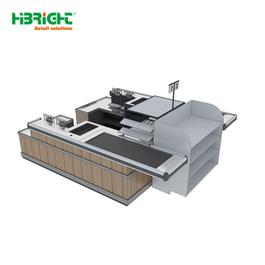 Comptoirs de caisse de supermarché modernes en bois de haute qualité Highbright 2026 pour magasins d'alimentation - Product Image 1