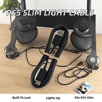 Kabel Pengisi Daya Tipe C Dual Head SLIM 1.5m Berkabel dengan Fungsi Lampu dan Dudukan Plastik untuk Kontroler dalam Kemasan Kotak