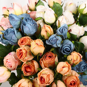 Ramo de rosas artificiales de 7 cabezas, flores de seda de alta simulación para decoración del hogar, boda, regalo del Día de San Valentín - Product Image 4