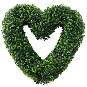 結婚式の壁のドアの家の装飾のための人工ハート型ハンギングスタイルリース - Product Image 1