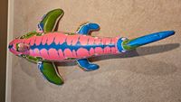Jouet de plage pour enfants en PVC à chevaucher en forme de requin gonflable avec éclaboussures d'animaux