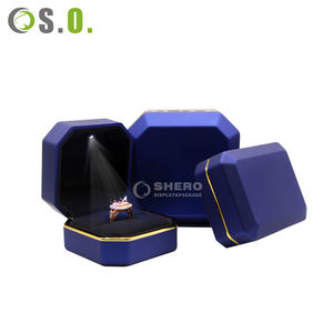 High Quality Led Ring Box <b>Square</b> Jewelry Box with LED Light for Pendant Bracelet Necklace Proposal Engagement Wedding case - Product Image 4