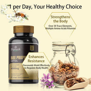Perseek Private Label <span class=keywords><strong>Bee</strong></span> Propolis Softgel <span class=keywords><strong>Capsules</strong></span> 400Mg-Halal & Koosjer Gecertificeerde Antioxidant & Immuniteit Ondersteuning - Product Image 2