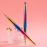 Logo personnalisé Double tête poignée en métal stylo de Gel pour ongles, crayons de pointage Nail Art Picker Pen outil de manucure