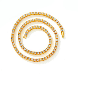 3mm 4mm 5mm 힙합 테니스 체인 목걸이 아이스드 아웃 라인스톤 싱글 로우 대나무 링크 쥬얼리 남녀공용 아연 합금 도매 - Product Image 4