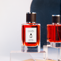 Flacon de parfum en verre vide de 30 ml, 50 ml, 100 ml, forme carrée, flacon pulvérisateur de parfum lourd avec bouchon rond noir en forme de cylindre