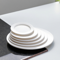 Assiette plate de service de restaurant en gros à prix avantageux, assiette plate ronde blanche