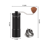 Moulin à café manuel portable en acier inoxydable à meules coniques 6 étoiles, réglage de la finesse pour expresso, moka et cold brew