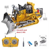 Coche de Control Remoto Profesional de 9 Canales, Tipo Bulldozer, para Acrobacias, 2.4G, Eléctrico, de Aleación, Modelo de Simulación