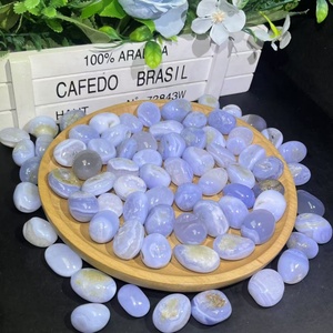 Gran oferta, ágata de encaje azul curativo Natural, <span class=keywords><strong>Calcedonia</strong></span> azul Natural, piedras caídas, grava de cristal pulido para Decoración - Product Image 3