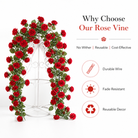 Guirlande de roses artificielles en fil métallique pour décoration murale, arche de porte, cache-tuyau, aménagement de magasin, mariage, fête, ornement