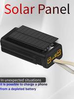 Batterie externe avec panneau solaire 22,5W, capacité 100000mAh, écran LED et charge rapide 65W pour la vente en gros (également disponible en 80000mAh et 50000mAh)