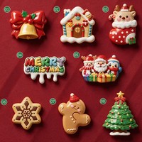 Nouvelles décorations de Noël 2026 : Aimants de réfrigérateur en PVC souple 3D, motifs de dessins animés, ornements magnétiques Père Noël, sapin et renne