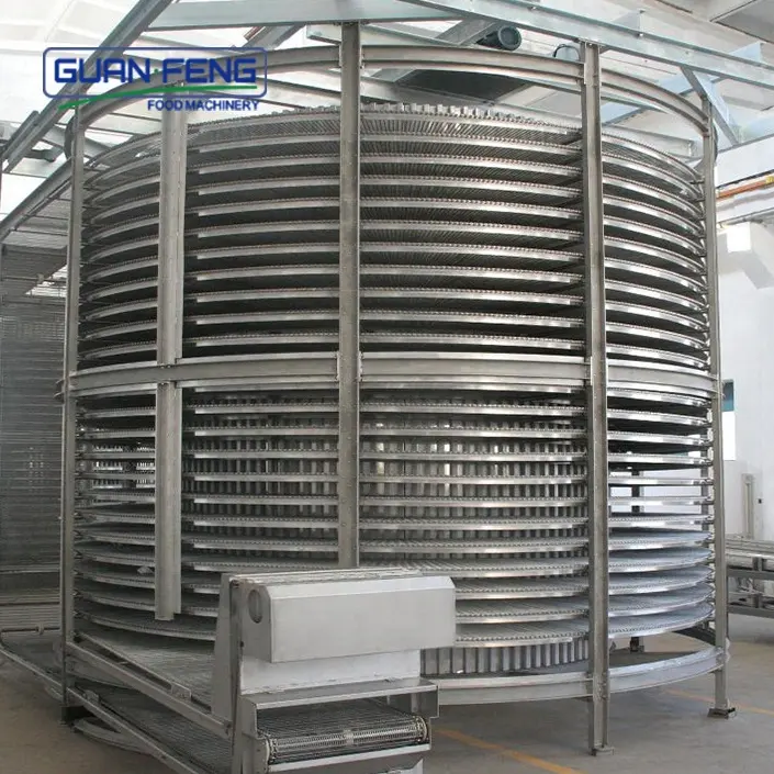 Spiral freezer conveyor belt meat quick freezing machine fish freezing equipment