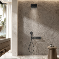 Ensemble de douche encastré en laiton brossé, moderne, SPA, luxe, thermostatique, douche de plafond pour salle de bain