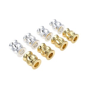 Copper Plated Gold Plated Thick Silver <b>Candy</b> Bead Spacer For DIY Bracelet <b>Necklace</b> Jewelry Accessories - Product Image 5