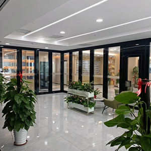 Cloison mobile moderne en aluminium à rail suspendu en gros |   Panneau de bureau mobile en verre coulissant à double vitrage insonorisant - Product Image 2